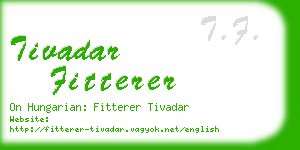 tivadar fitterer business card